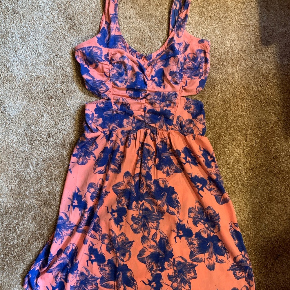 Pink and blue floral dress